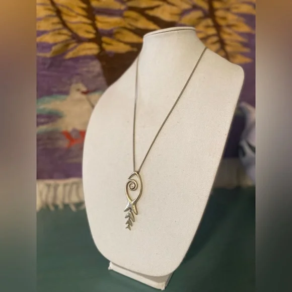 Lucky Brand Gold Bohemian Style Bone Fish Pendant Necklace - Picture 2 of 8